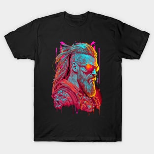 Neon Cyberpunk Viking - V1.08 T-Shirt